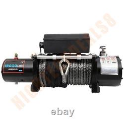 13000lb Electric Winch Synthetic Rope Truck Trailer ATV UTV Off-road Front Rear