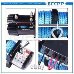 13000lbs 5850KG Electric Winch 86ft Synthetic Rope w Aluminum Fairlead 12000lbs