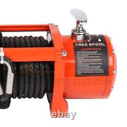 13000lbs Electric Recovery Winch 86ft Synthetic Rope Off-road 4WD Truck SUV 12V