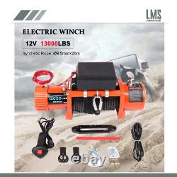 13000lbs Electric Winch 12V Waterproof Truck 4WD Trailer Synthetic Rope