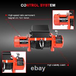 13000lbs Electric Winch 12V Waterproof Truck Trailer Synthetic Rope 4WD with cover