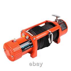 13000lbs Electric Winch 12V Waterproof Truck Trailer Synthetic Rope 4WD with cover