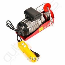 1320LBS 110V Electric Cable Hoist Crane Lift Garage Auto Shop Winch With Remote US