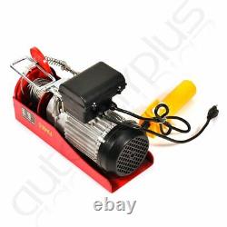 1320LBS 110V Electric Cable Hoist Crane Lift Garage Auto Shop Winch With Remote US