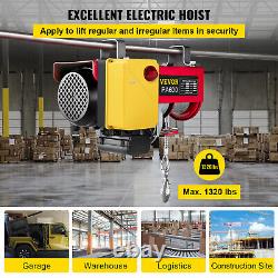 1320Lbs Electric Hoist Winch Engine Crane Overhead with Wireless Remote Control
