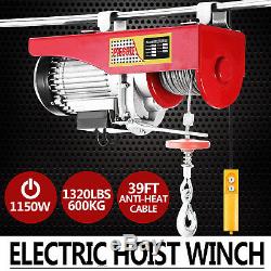 1320Lbs Electric Hoist Winch Lifting Engine Crane Lift Hook Brackets Ceiling