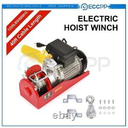 1320lb 600kg Electric Hoist Winch Lifting Engine Crane Automotive Steel Garage