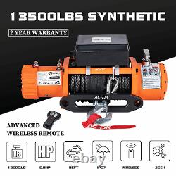 13500LBS Electric Winch 12V Synthetic Rope Off-road ATV UTV Truck Towing Trailer
