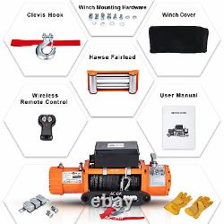 13500LBS Electric Winch 12V Synthetic Rope Off-road ATV UTV Truck Towing Trailer