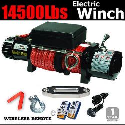 14500lbs 7.25ton electric winch remote 12v truck dyneema rope 4x4