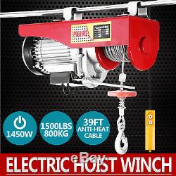 1500Lbs Electric Hoist Winch Lifting Engine Crane Wire Motor Cable CA Ship