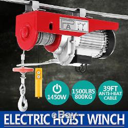 1500lbs Electric Hoist Winch Pulley Overhead Remote Control Good Prestige