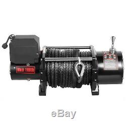 15500LBS Electric Winch 12V Synthetic Cable Truck Trailer Towing Off-Road 4WD