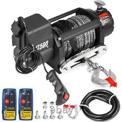 17500LBS Electric Winch 12V Synthetic Cable Truck Trailer Towing Off-Road 4WD