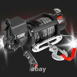 17500LBS Electric Winch 12V Synthetic Cable Truck Trailer Towing Off-Road 4WD