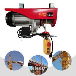 1Ton 2200LBS Electric Wire Cable Hoist Winch Crane Lift with wired Remote Control