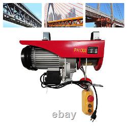 1Ton 2200LBS Electric Wire Cable Hoist Winch Crane Lift with wired Remote Control
