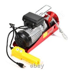 1X Electric Hoist Winch Lifting Engine Crane Steel Cable withhook 1500LBS