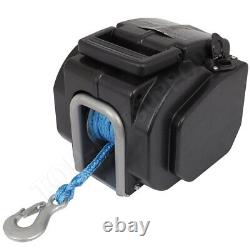 1x 12V Portable Electric Winch Trailer Synthetic Tow Towing Boat Kit 3500LBS New