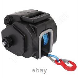 1x 12V Portable Electric Winch Trailer Synthetic Tow Towing Boat Kit 5000LBS New