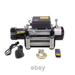 20000LBS Electric Winch 12V With Wire Rope Synthetic Cable Truck Trailer Towing
