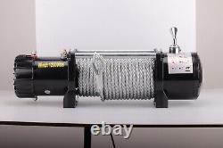 20000LBS Electric Winch 12V With Wire Rope Synthetic Cable Truck Trailer Towing