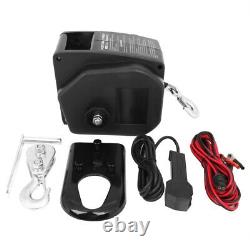 2000LBS 12V Electric Trailer Winch Steel Cable 30ft Boat Winch Black new