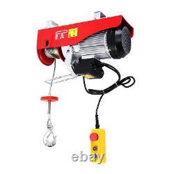 2200LBS Electric Cable Hoist Crane Winch Garage Lift Wired Remote Control 1000kg