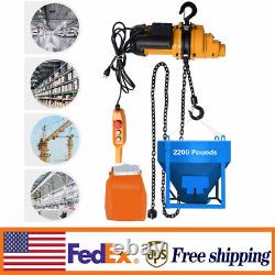 2200 Lbs Electric Chain Hoist Winch Chain Wired Copper Motor Remote 13 FT Chain