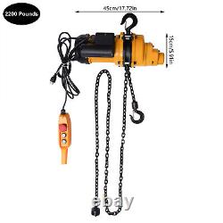 2200 Lbs Electric Chain Hoist Winch Chain Wired Copper Motor Remote 13 FT Chain