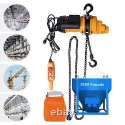 2200 Lbs Electric Chain Hoist Winch Chain Wired Copper Motor Remote 13 FT Chain