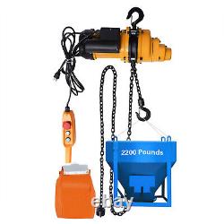 2200 Lbs Electric Chain Hoist Winch Chain Wired Copper Motor Remote 13 FT Chain