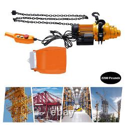 2200 Lbs Electric Chain Hoist Winch Chain Wired Copper Motor Remote 13 FT Chain