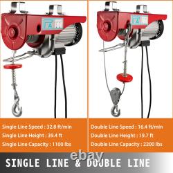 220-2200lb Electric Hoist Winch Lifting Engine Crane Cable Steel Garage Overhead
