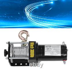 24V 3000lbs Electric Winch Kit With Remote Controller Portable High Load