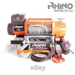 24v Electric Winch, 17500lb Electric Truck 4x4 Recovery + Mounting Plate RHINO