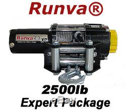 2500lb New Runva ATV UTV 12V Towing Recovery Electric Winch Kit