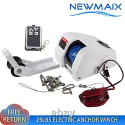 25LBS Marine Electric Anchor Winch Saltwater Boat Windlass with Wireless Remote