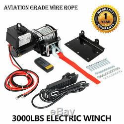 3000LBS 12V Electric Winch Kit ATV Steel Cable 1 PCS Wireless Remote Control New