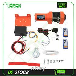 3000LBS Electric Winch 12V Synthetic Rope Truck Trailer Towing Off Road 4WD New