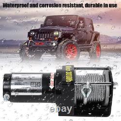 3000lbs Electric Recovery Winch 12V Wire Remote Control Kit For Truck SUV ATV To