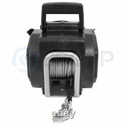 3500LBS 12V Electric Trailer Winch Steel Cable 33ft Boat Winch Black