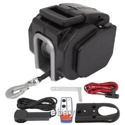 3500LBS 12V Electric Trailer Winch Steel Cable 33ft Boat Winch Black Rear