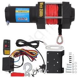 3500LB Electric Winch Towing Trailer Synthetic Rope Off Road Wireless Remote