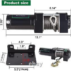 3500 Lbs Nylon Rope Electric Winch Kit with Wireless Remote and Corded Control f