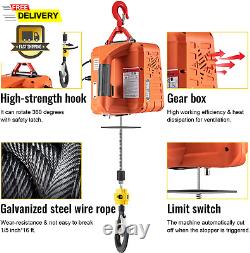 3-In-1 Electric Hoist Winch, 1100Lbs Portable Electric Winch, 110V Power