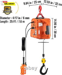 3-In-1 Electric Hoist Winch, 1100Lbs Portable Electric Winch, 110V Power