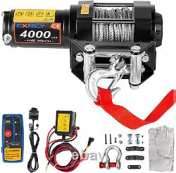 4000 Lbs Electric Winch Kits Steel Rope ATV/UTV Winch for Towing off Road Traile