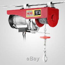 440Lbs Electric Hoist Winch Lifting Engine Crane Double Line Brackets Pulley