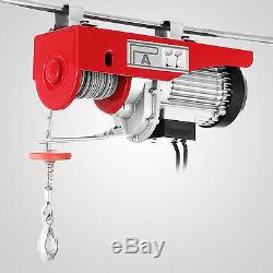 440Lbs Electric Hoist Winch Lifting Engine Crane Double Line Brackets Pulley